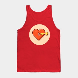 Love And Key Cartoon Vector Icon Illustration (2) Tank Top